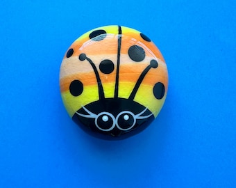 Acrylic pour candy corn Lorybugrocks ladybug