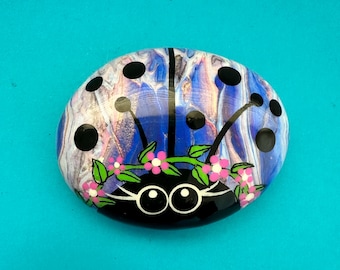 Paint poured Lorybugrocks ladybug