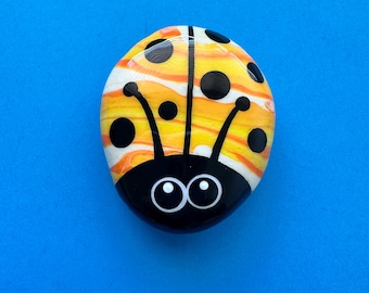 Acrylic pour candy corn Lorybugrocks ladybug