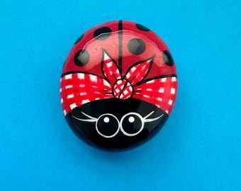 Checkered head-wrap Lorybugrocks ladybug