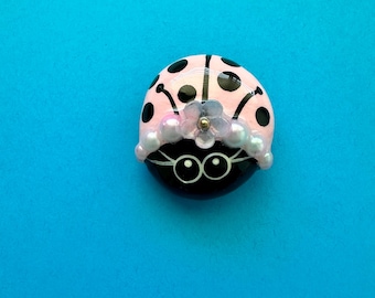 Mini flower embellished Lorybugrocks ladybug