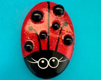Glitter Lorybugrocks ladybug with 3d spots