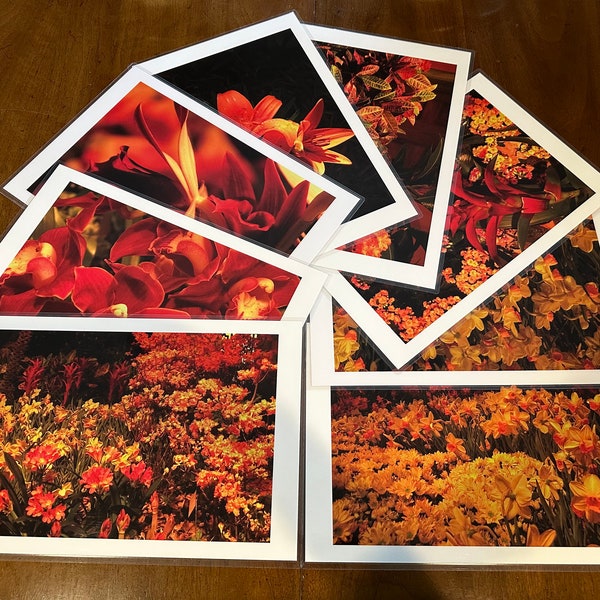 Fall floral laminated placemats, orange and gold plastic mats in sets of 4, 6, 8, washable mats