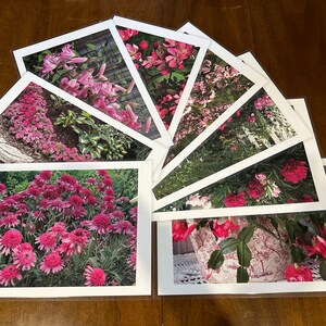 Pink floral laminated placemats, waterproof photo mats in sets of 4, 6, 8, table setting artwork