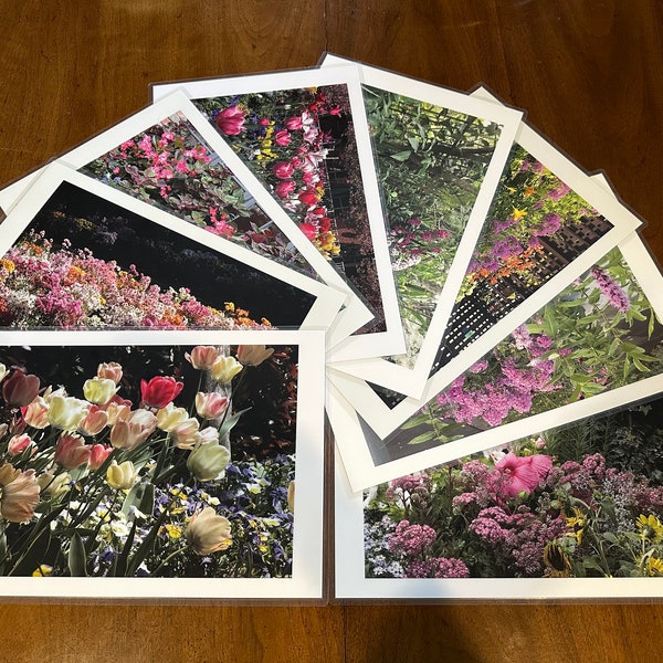 Garden floral laminated placemats; 12X18 waterproof photo mats for in or outdoors, original art