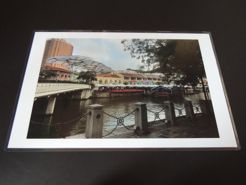 Scenic Singapore Laminated Placemats, Plastic Waterproof Photo Mats