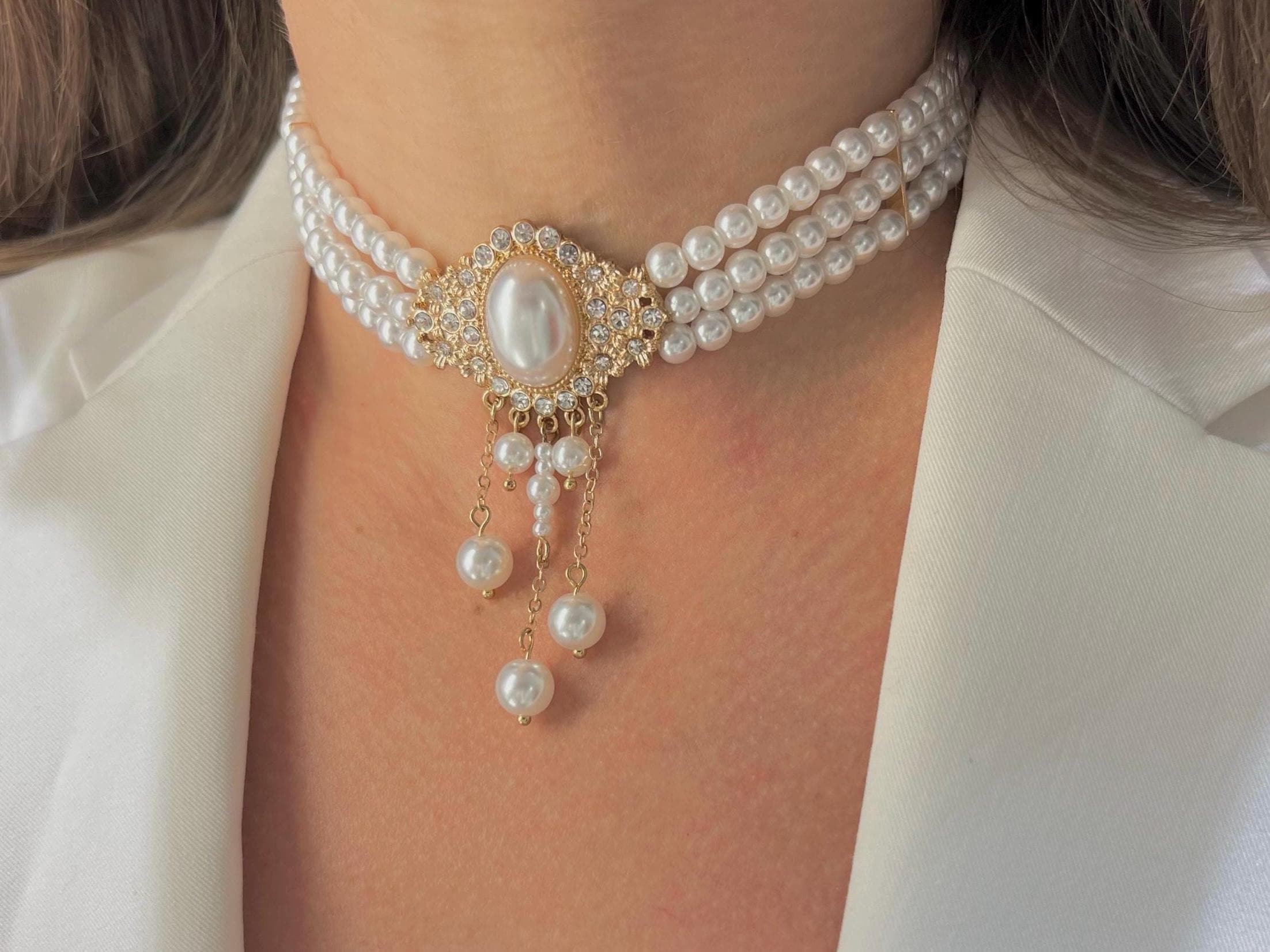 Pearl Choker Vintage - Etsy