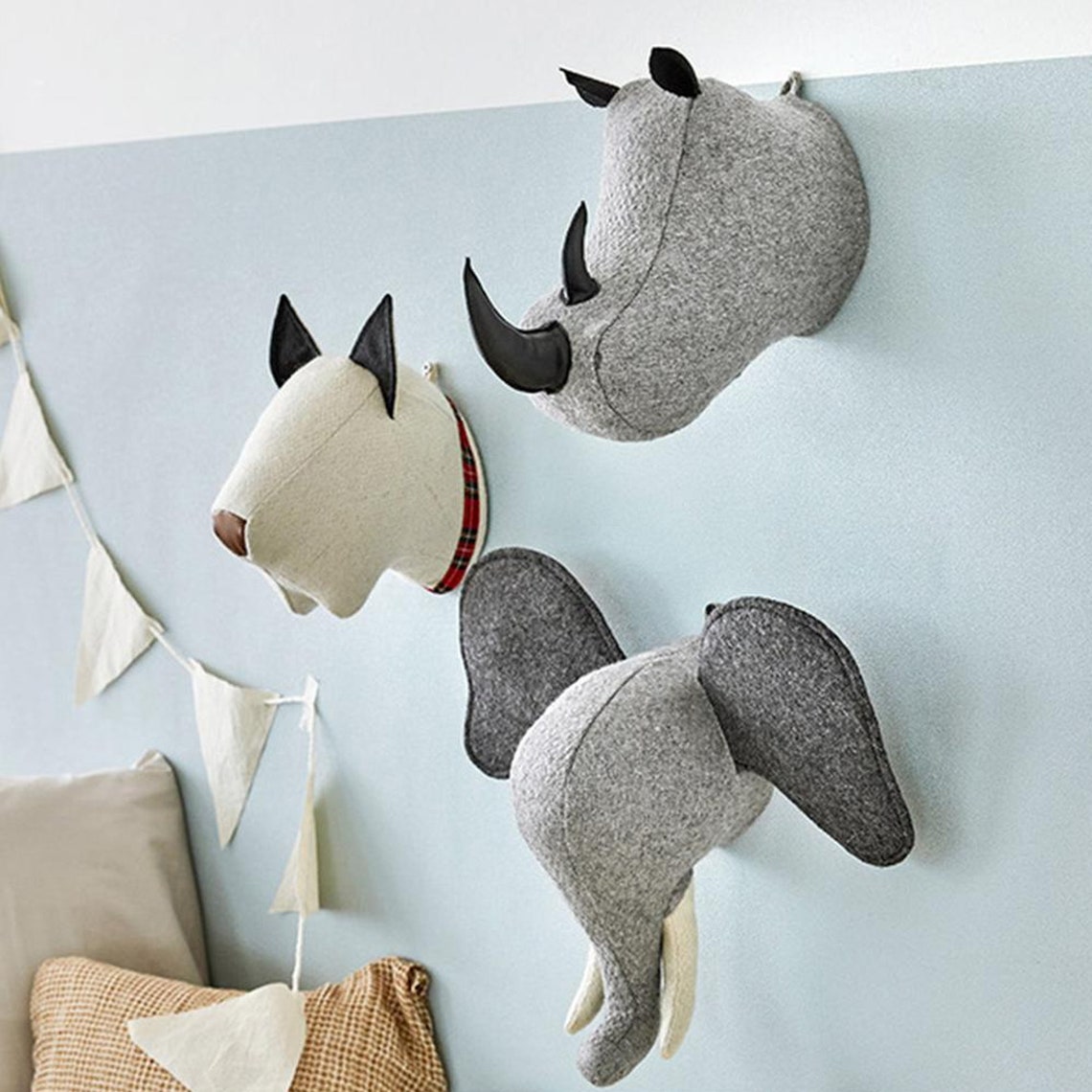 Nursery Wall Decor/Animal Heads Wall Decor/Cute Nursery Etsy