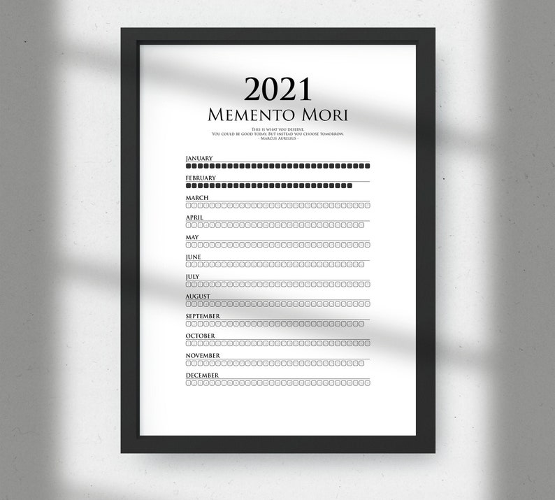 Horizontal Memento Mori Calendar 2021 Printable | Etsy