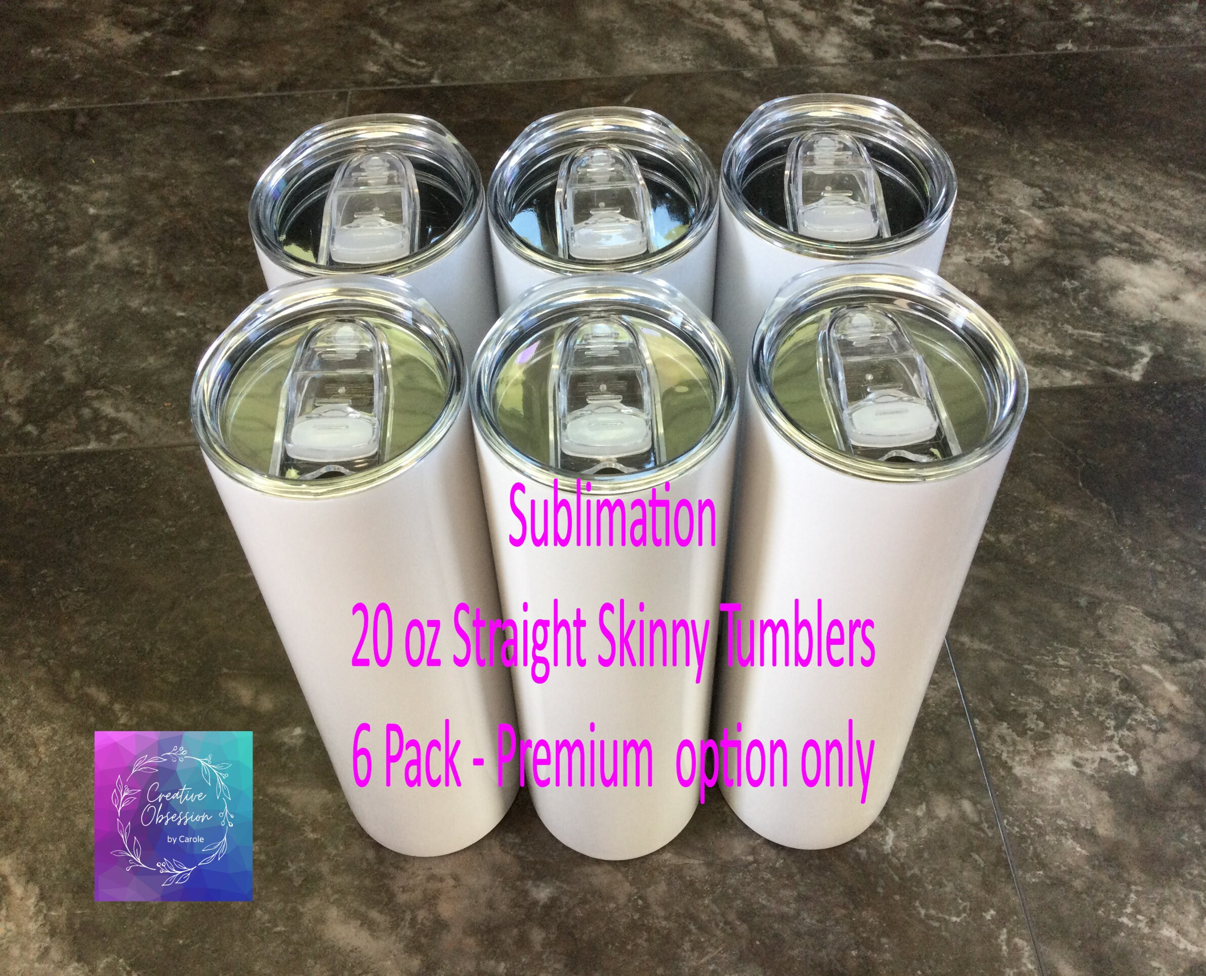 20 Oz Skinny (straight) Sublimation Tumbler 6 Pk - Etsy