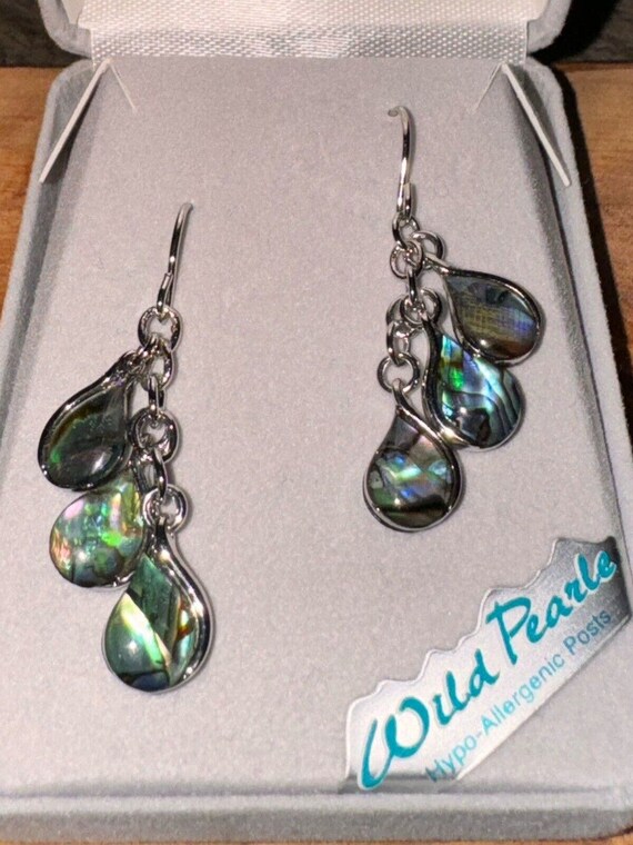 Storrs Wild Pearle Abalone Shell Multi Dangle Ear… - image 3