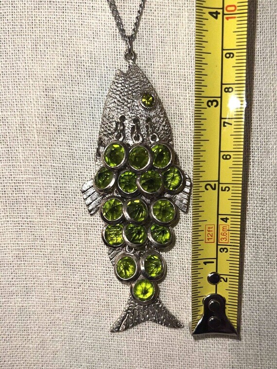 Vintage Silver Tone Metal Articulated Fish Scales… - image 5
