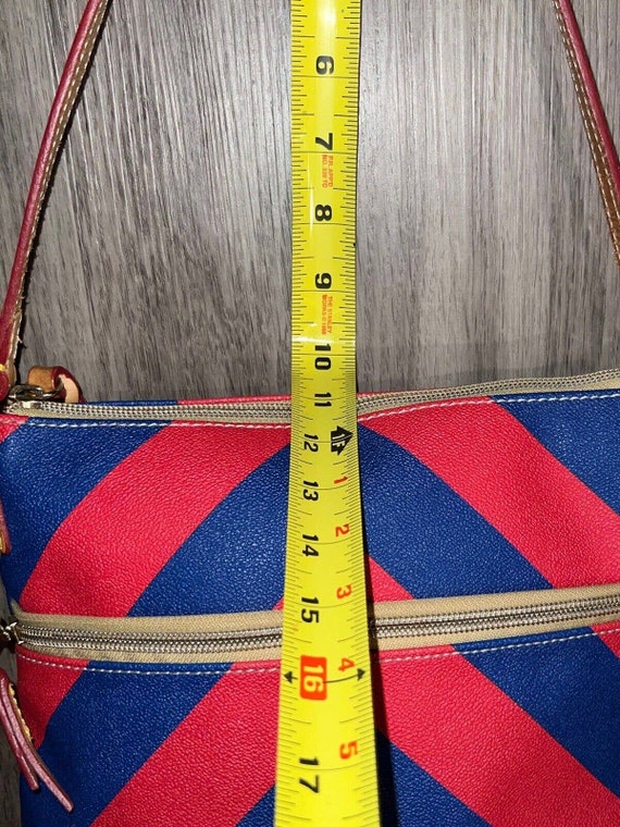 Dooney & Bourke Red and Blue Chevron Bag Purse - image 9