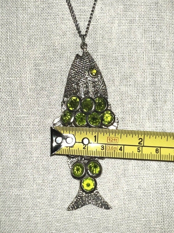 Vintage Silver Tone Metal Articulated Fish Scales… - image 6