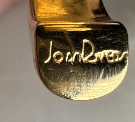VTG Joan Rivers Earrings Hoop Denim Fabric Gold T… - image 7