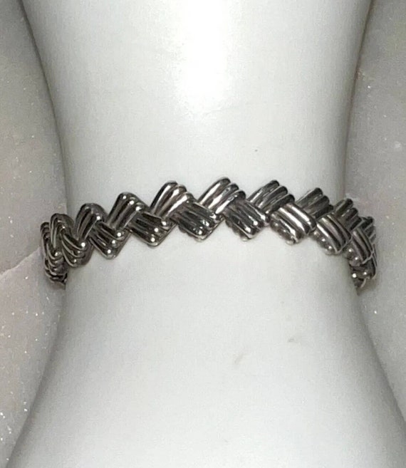 Sterling Silver 925 Chevron Zig Zag Bracelet 25.9g