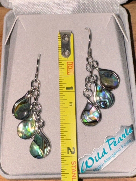 Storrs Wild Pearle Abalone Shell Multi Dangle Ear… - image 4