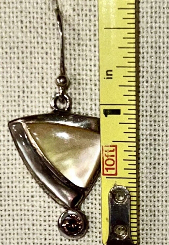 Vintage Sterling Silver Mother Of Pearl Abalone E… - image 4