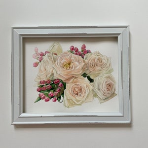 Original Watercolor Painting Roses art decor wall decor