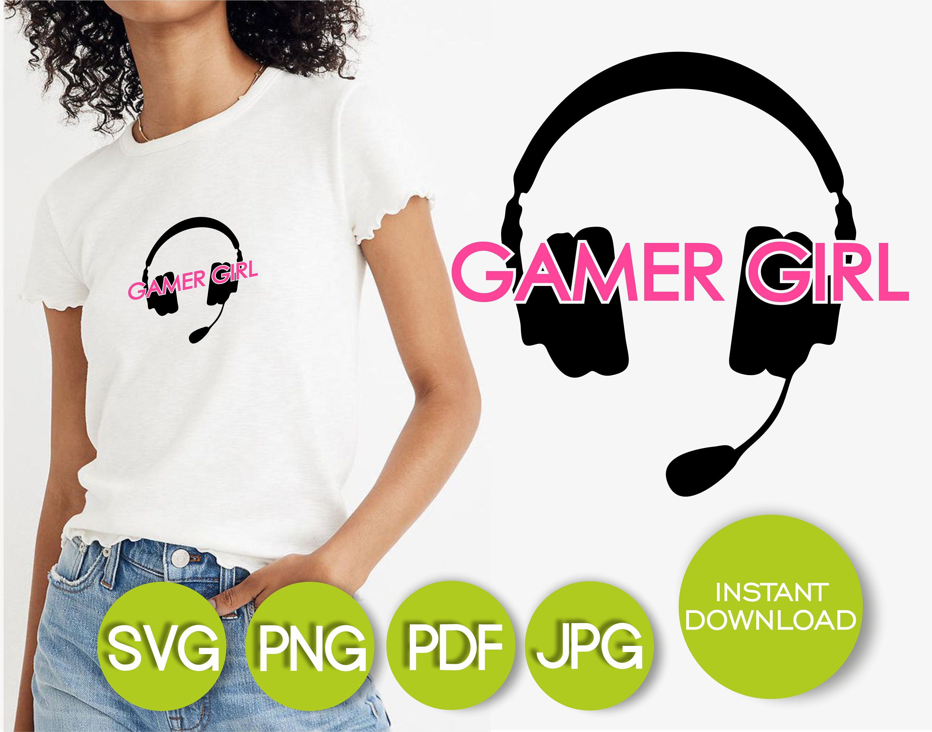 Gamer Girl SVG Gamer Girl Headphones SVG Gamer SVG Gamer Etsy