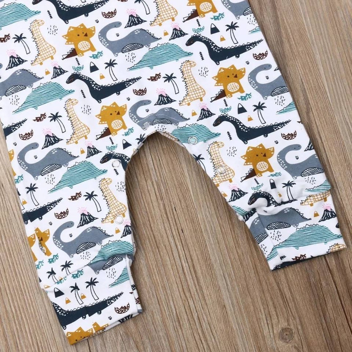Dinosaur Romper Baby Boy Romper Dinosaur Theme Romper Long Etsy UK
