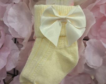 Lemon Bow Ankle Socks, Baby Socks, baby ankle socks, baby occasion socks, new baby, baby girl, new baby, new baby gift, baby wedding