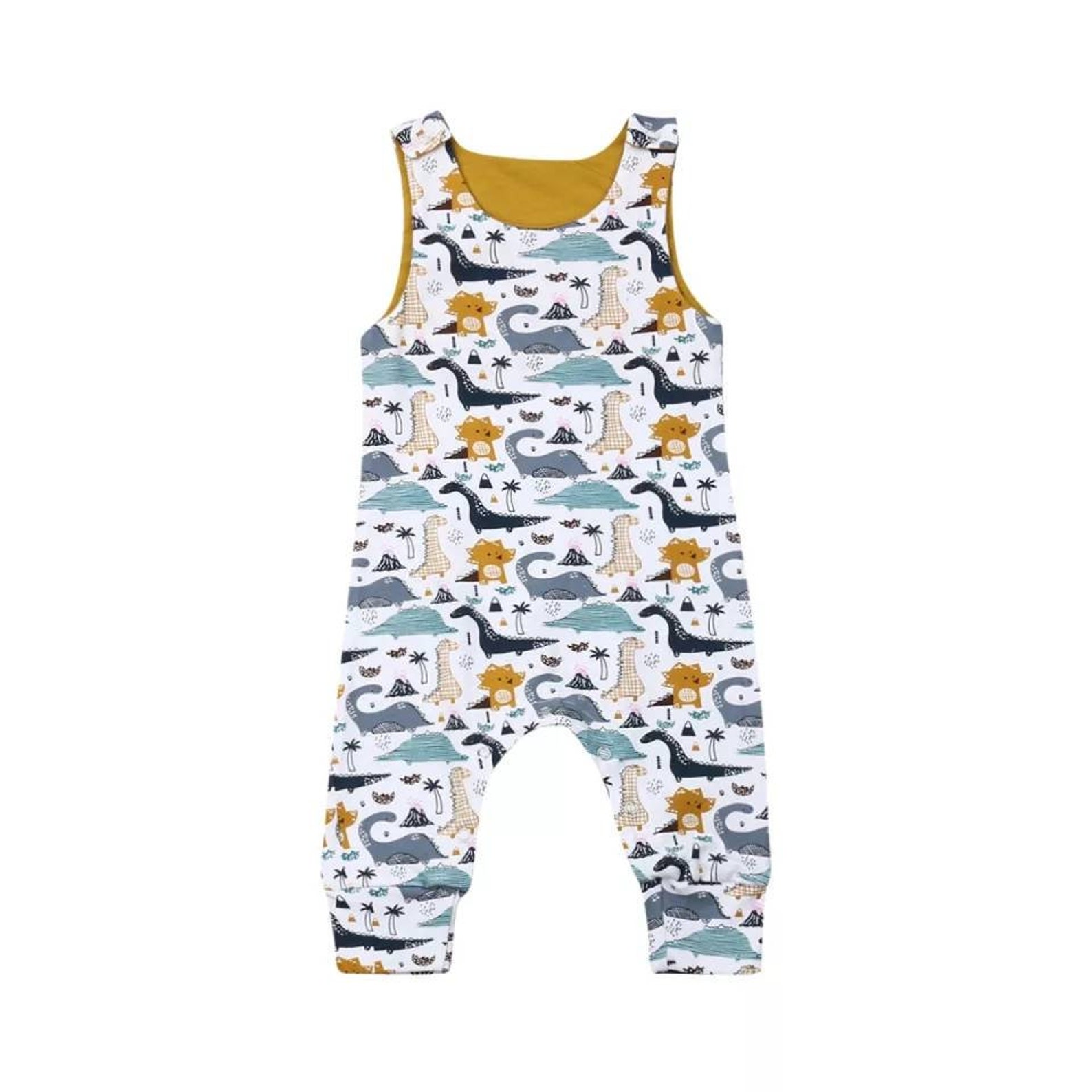 Dinosaur Romper Baby Boy Romper Dinosaur Theme Romper Long Etsy UK