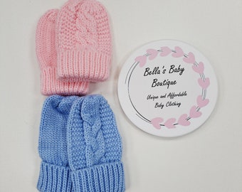 Mitaines en tricot torsadé pour bébé, gants de bébé, mitaines de bébé, nouveau-né, nouveau-né, cadeau de naissance, cadeau de baby shower, bébé d'hiver