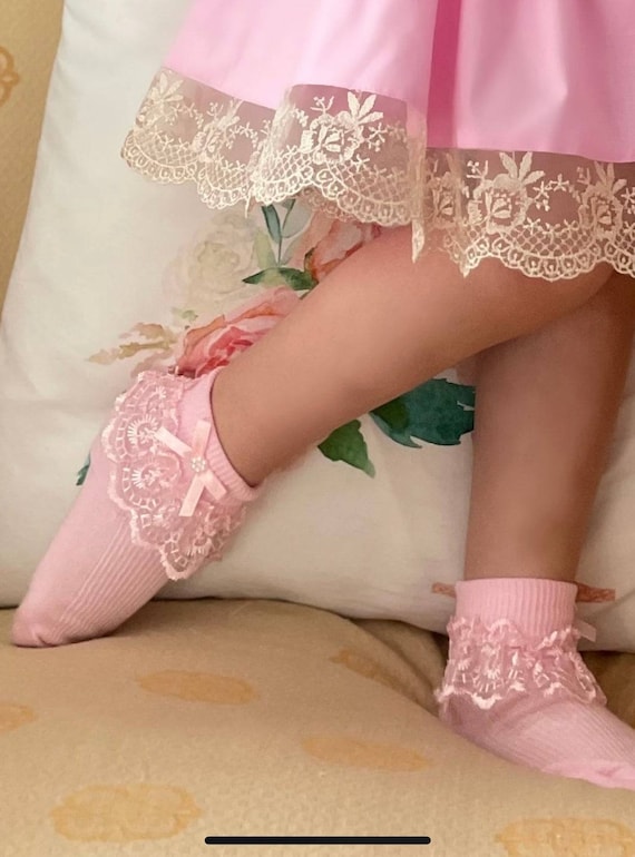 Calcetines con volantes de perlas niña calcetines - Etsy México