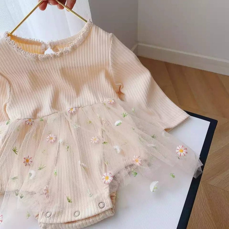 Daisy Tulle Romper Baby Romper Baby Dress Baby Occasion Etsy UK