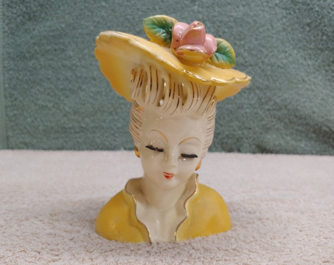 Vintage Lady Vase Head Etsy