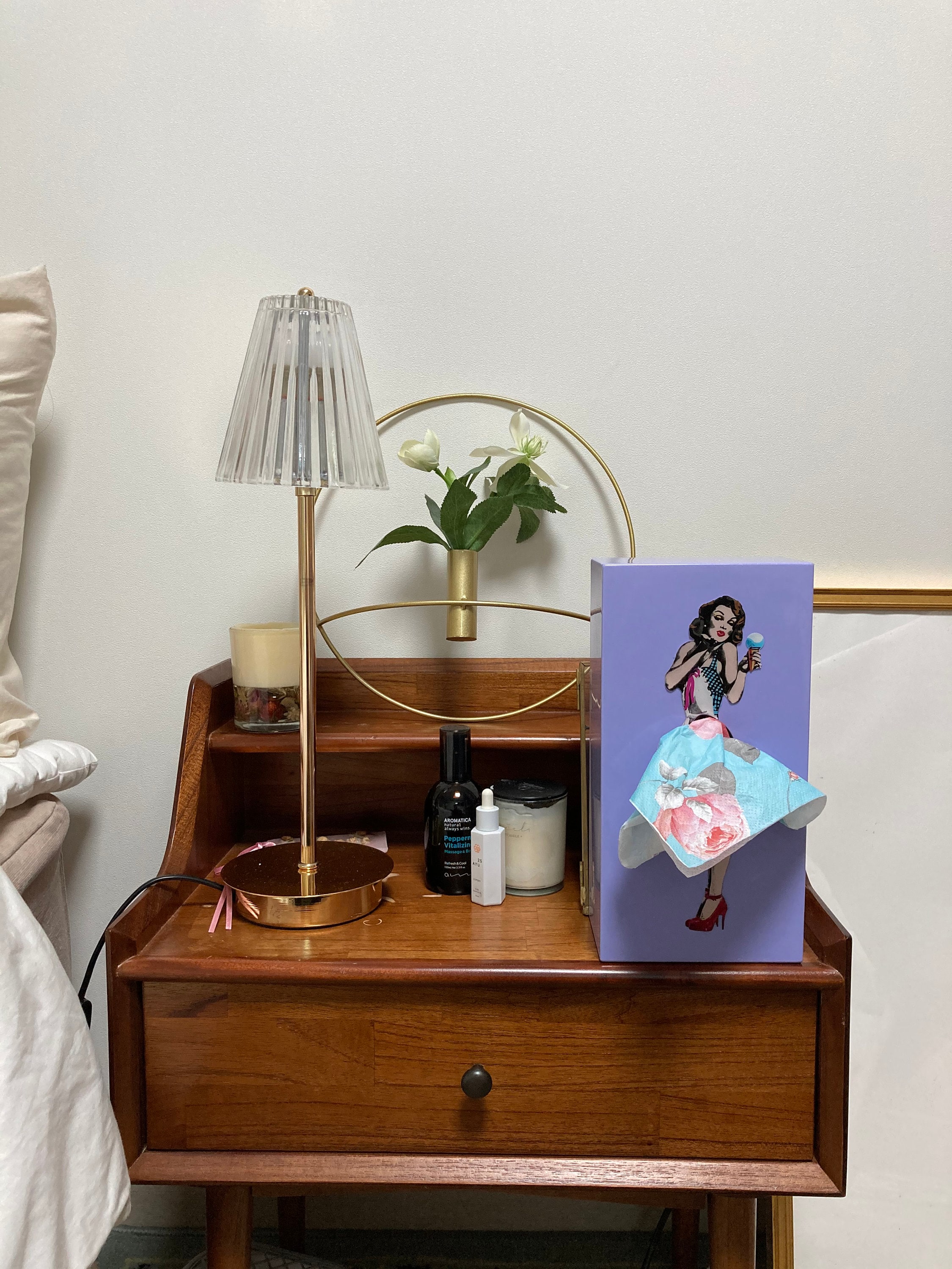 Retro 1940s pin up girl Tissue Box Tissue Up Girl Purple Etsy