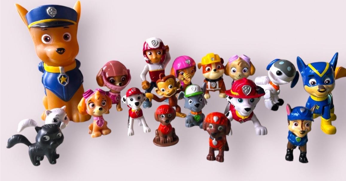 Paw Patrol Figurines Set of 18 Etsy UK