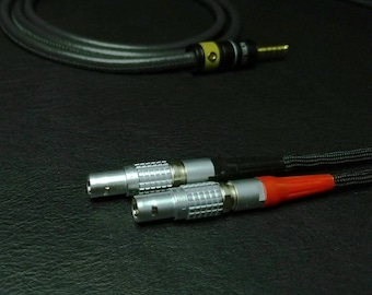 Focal Utopia - Dual Lemo - Black Leather Custom Headphone Cable - Air Plus