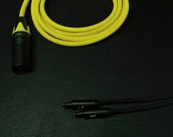 Sennheiser - HD800, HD800S, HD820 - Yellow Leather Custom Headphone Cable - Air Plus