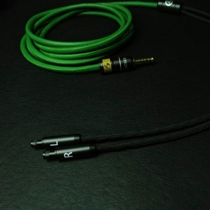Sennheiser - HD800, HD800S, HD820 - Green Leather Custom Headphone Cable - Air Plus