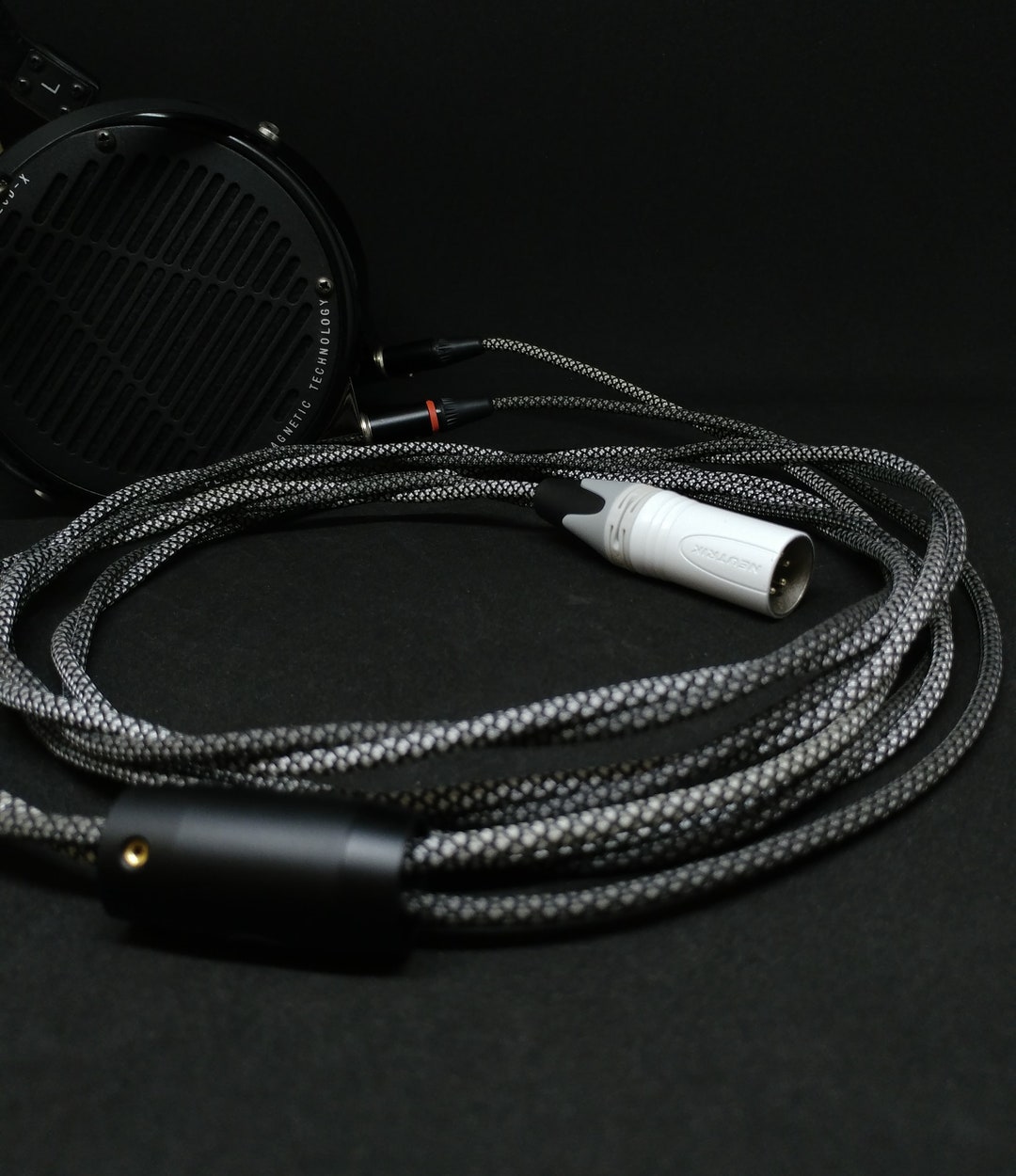 Dual 4 Pin Mini XLR Custom Handmade Headphone Cable for Audeze , ZMF