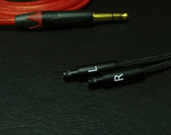 Sennheiser - HD800, HD800S, HD820 - Red Leather Custom Headphone Cable - Air Plus
