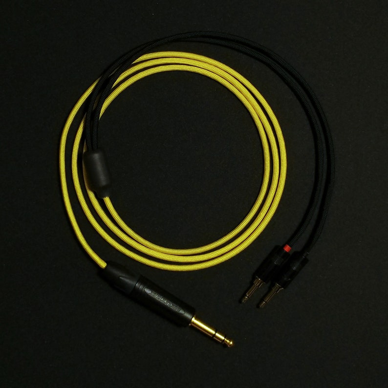 Hifiman / Focal / Sony / FiiO - Dual 3.5mm - Custom Headphone Cable - Authentic Lite - Yellow 6.35mm (1/4")