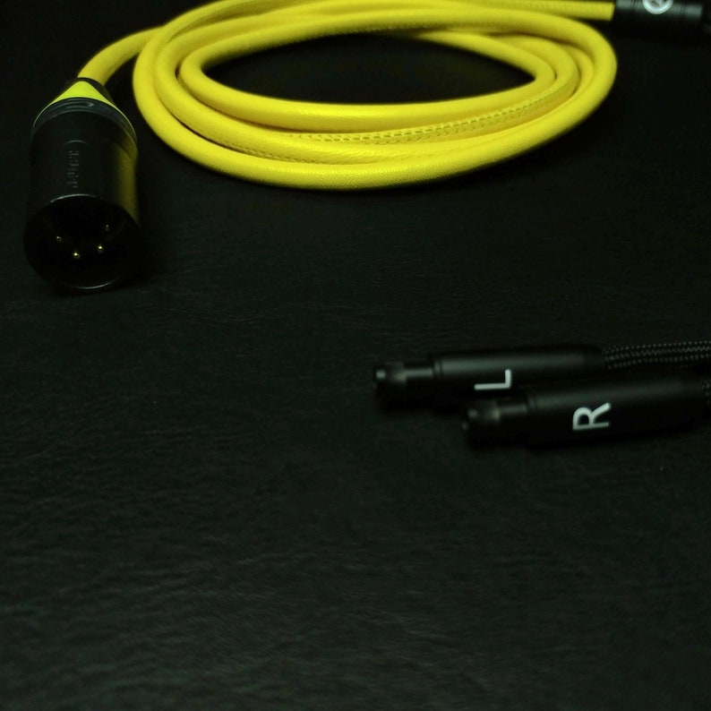 Sennheiser HD800, HD800S, HD820 Yellow Leather Custom Headphone Cable