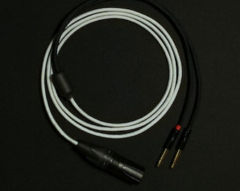 Meze / Focal / HiFiman - Dual 3.5mm Extended - Custom Headphone Cable - Authentic Lite - Silver
