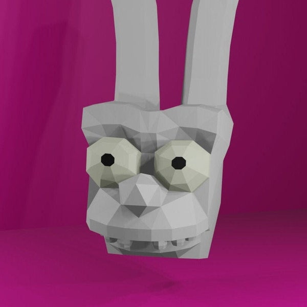 Template Rabbit Mask Paper Craft Template, Instant Pdf Download, 3D Low Poly ,DIY Printable Lee Hardcastle Mask