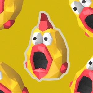 Huhn Maske Vorlage Papier Handwerk, Instant Pdf Download, 3D Low Poly, DIY druckbare Tiermaske