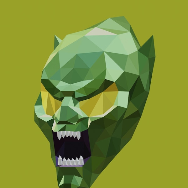 Green Goblin Mask Template - Etsy