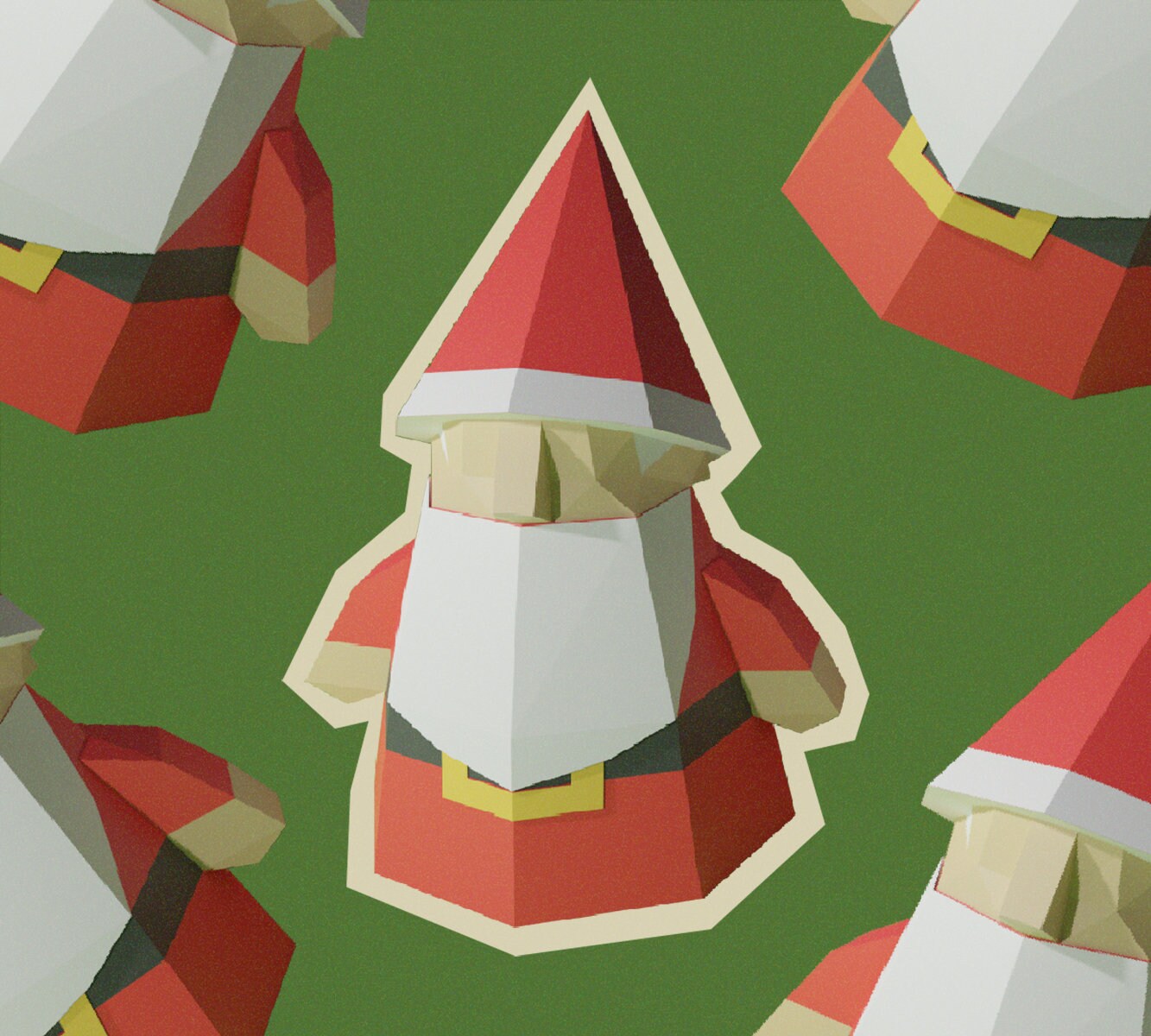 DIY Paper Santa Claus Mask 3D Papercraft template PDF