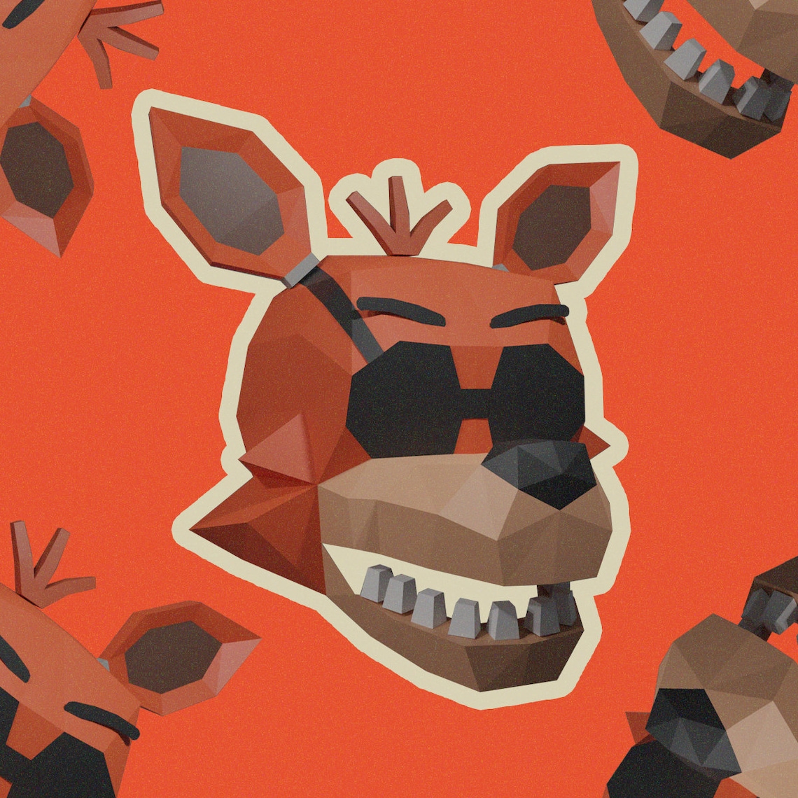 Template Foxy Fnaf Mask Paper Craft Template , Instant Pdf Download, 3D