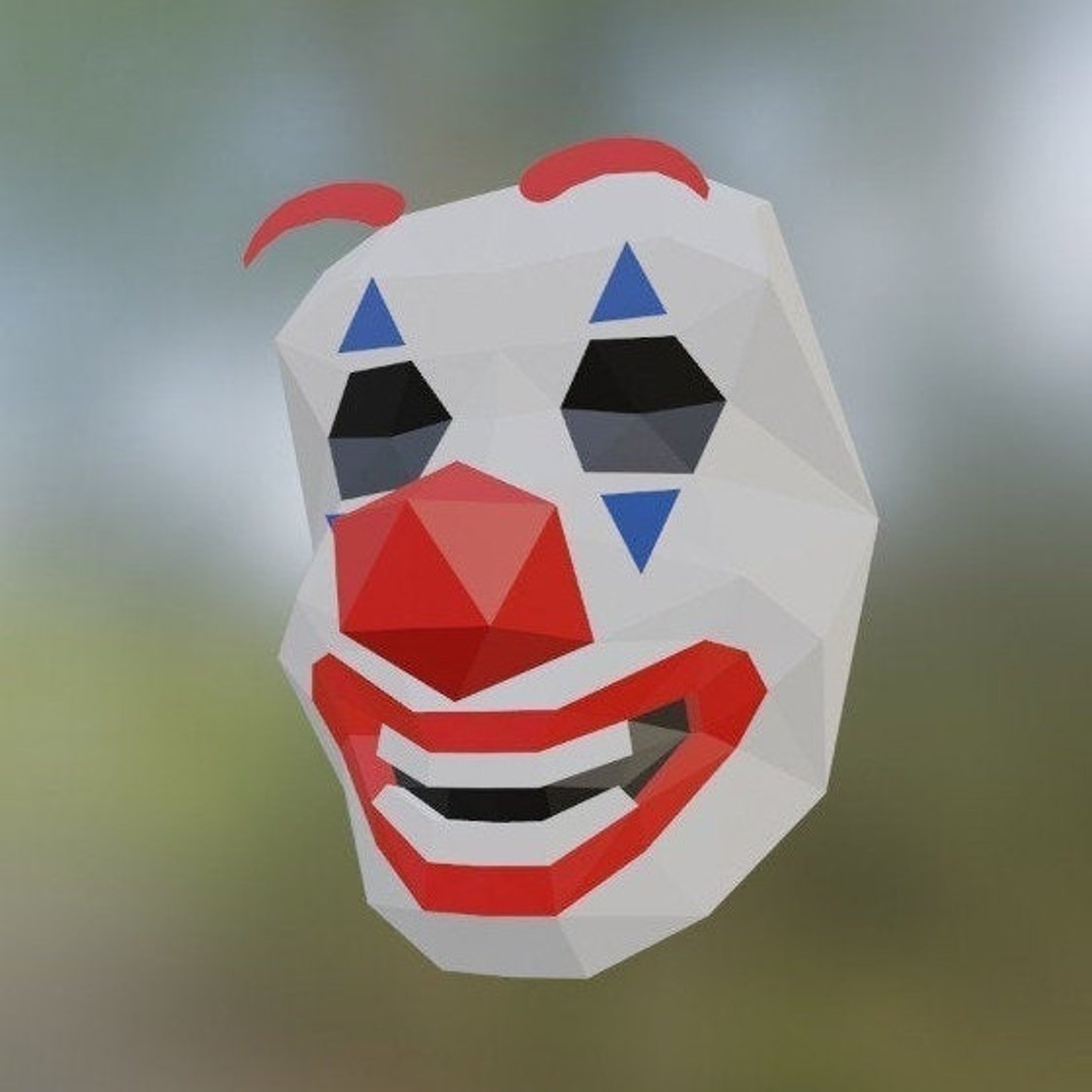 Template Joker Mask Paper Craft Template Instant Pdf Etsy UK