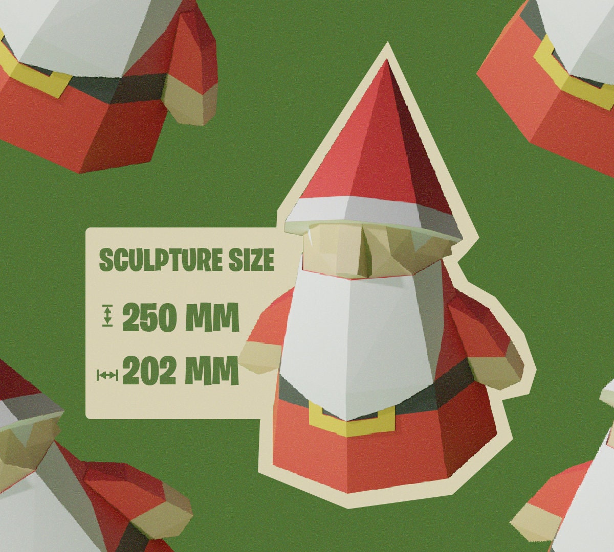 DIY Paper Santa Claus Mask 3D Papercraft template PDF