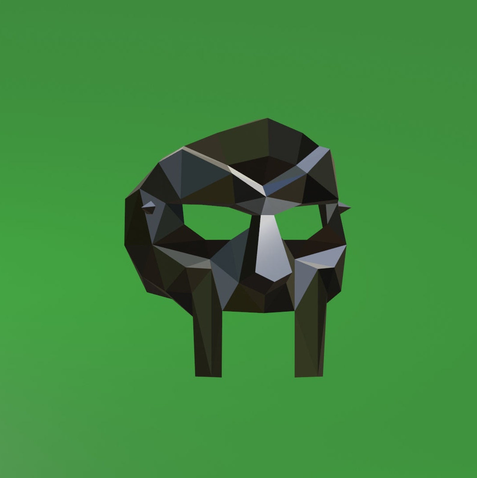 Template MF Doom Mask Papercraft Template, Instant Pdf Download, 3D Low Template MF Doom Mask Papercraft Template, Instant Pdf Download, 3D Low