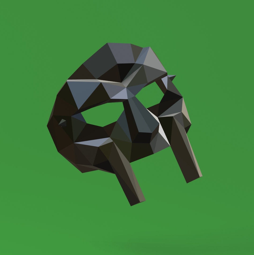 Template MF Doom Mask Papercraft Template, Instant Pdf Download, 3D Low Template MF Doom Mask Papercraft Template, Instant Pdf Download, 3D Low